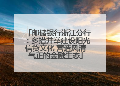 邮储银行浙江分行：多措并举建设阳光信贷文化 营造风清气正的金融生态